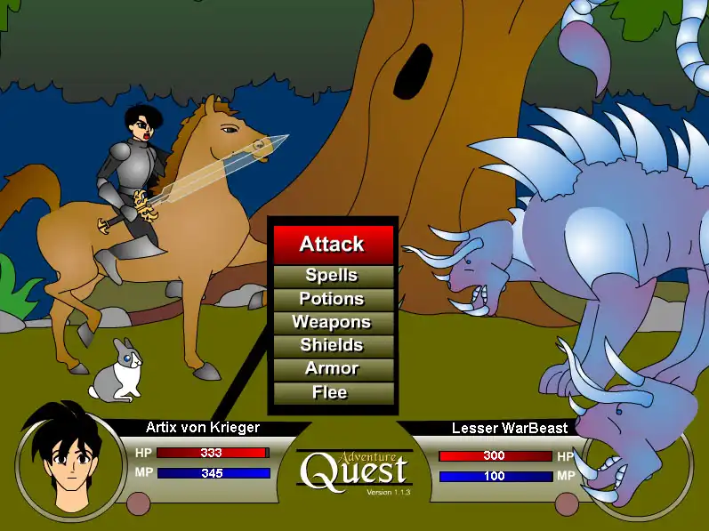 Primeiras versões do AdventureQuest